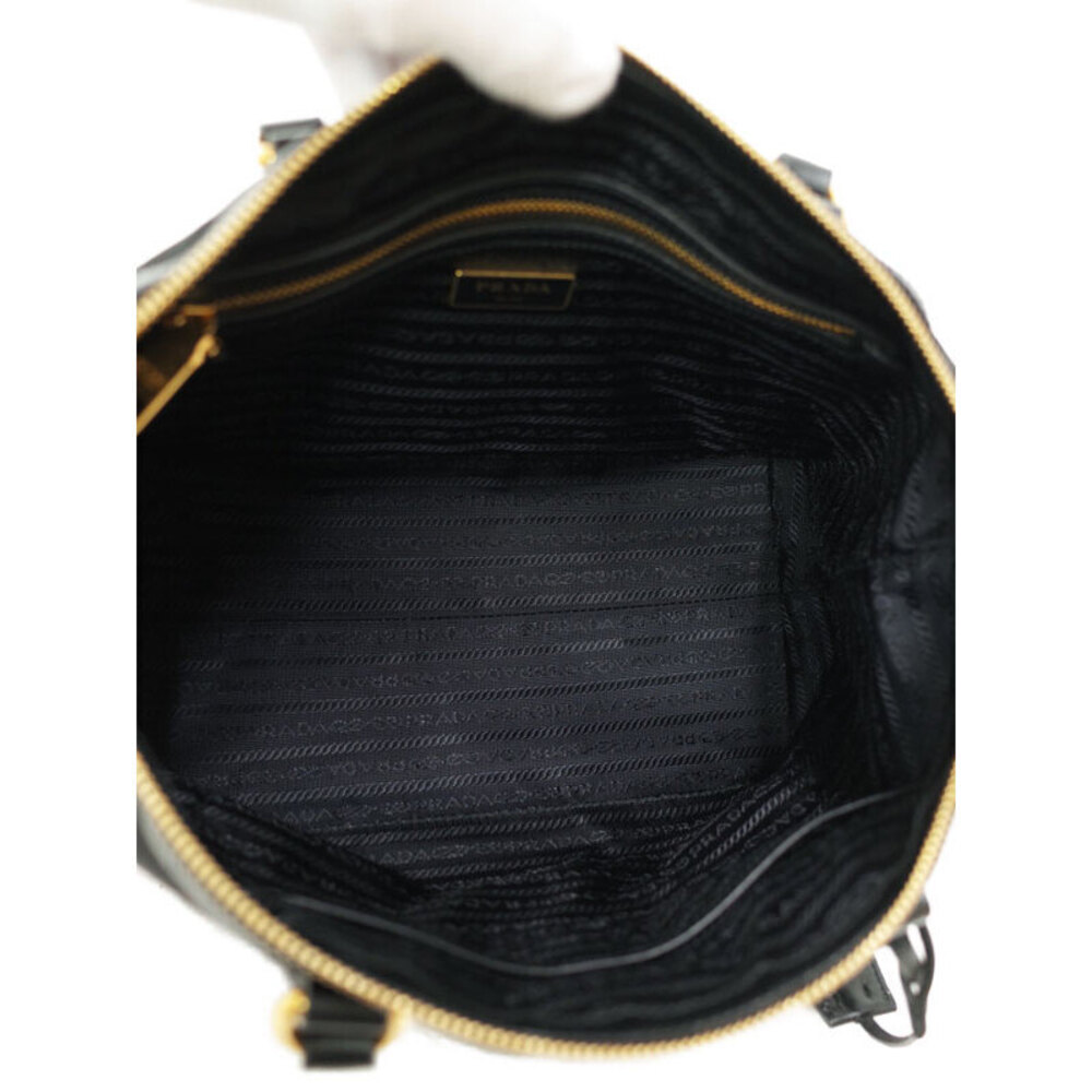 Prada Bag Tote Black Tessuto Leather Saffiano Crossbody - Picture 3 of 9